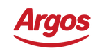 A stylized red logo, appearing glittery, is presented against a black background. The logo is of the word "ARGOS" in a bold, slightly irregular font.