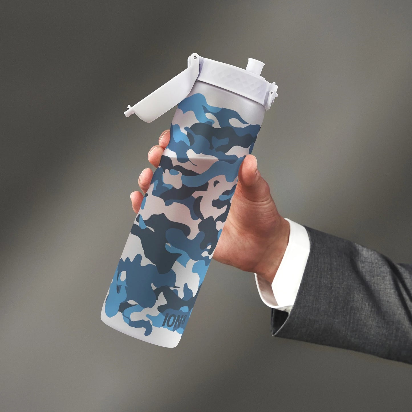 1 litre Water Bottle with Times to Drink, Recyclon, Motivational Camouflage, 1L