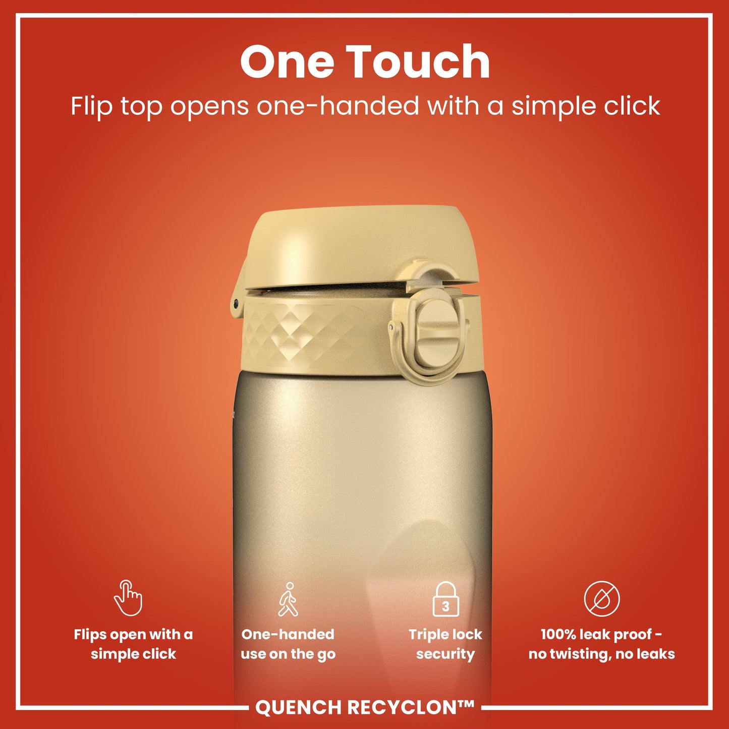 Leak Proof 1 litre Water Bottle, Recyclon, Desert, 1L