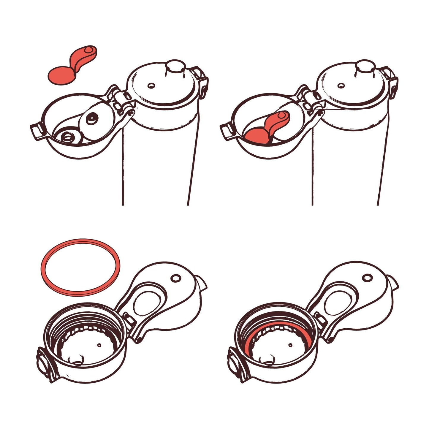 ION8 Leak Proof Water Bottle Accessory, Replacement Seals New Style