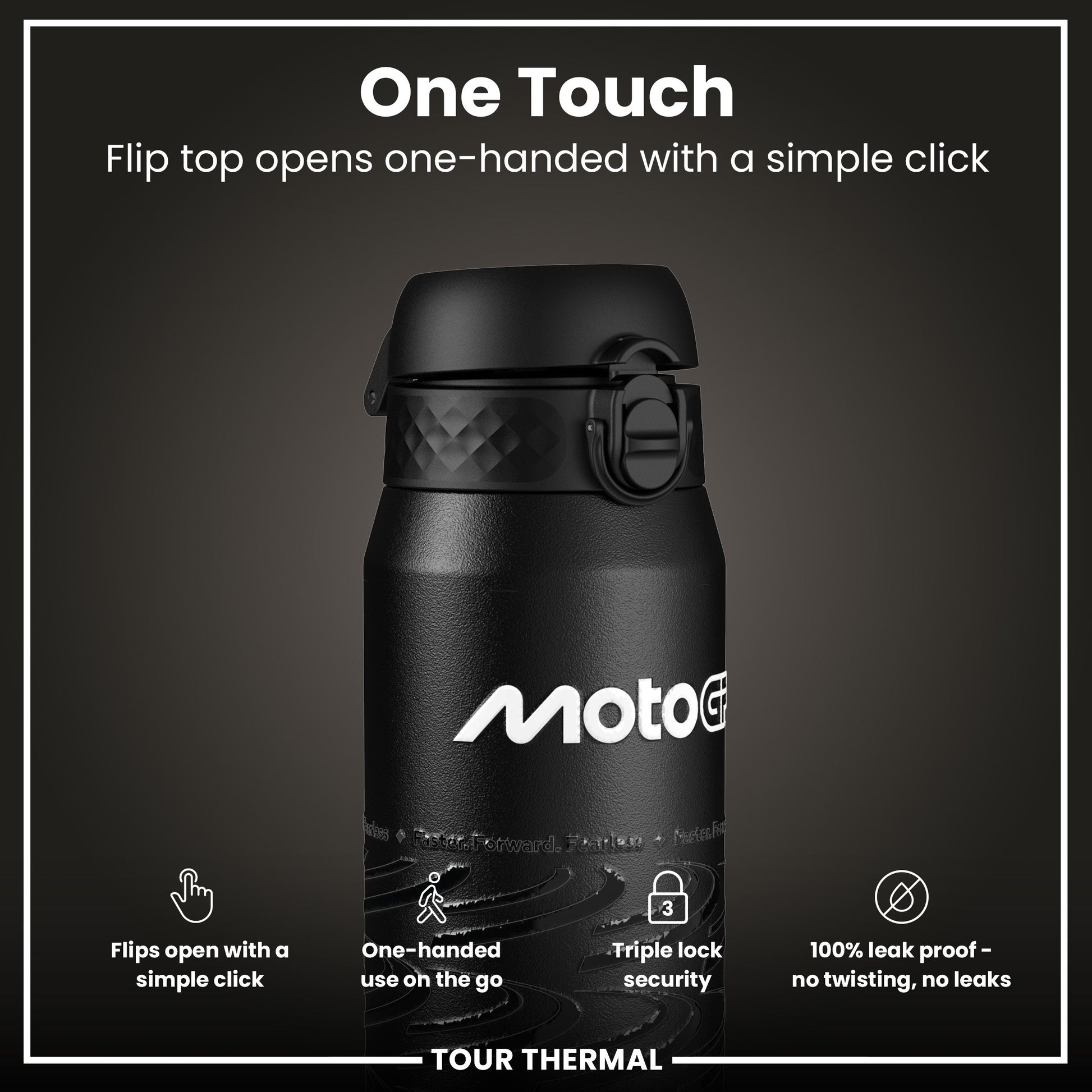 MotoGP X ION8 Insulated Steel Water Bottle, MotoGP Lean, 750ml (24oz)