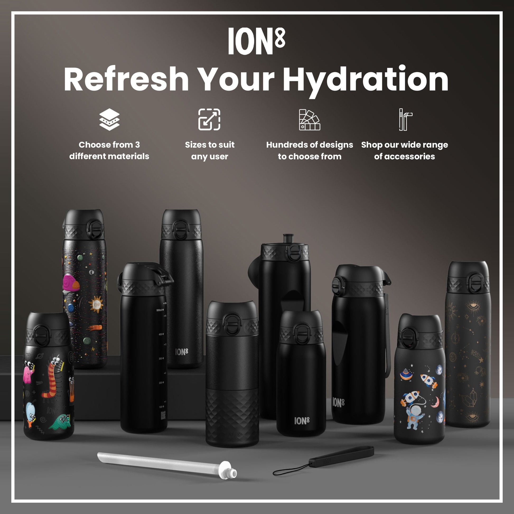MotoGP X ION8 Insulated Steel Water Bottle, MotoGP Lean, 750ml (24oz)