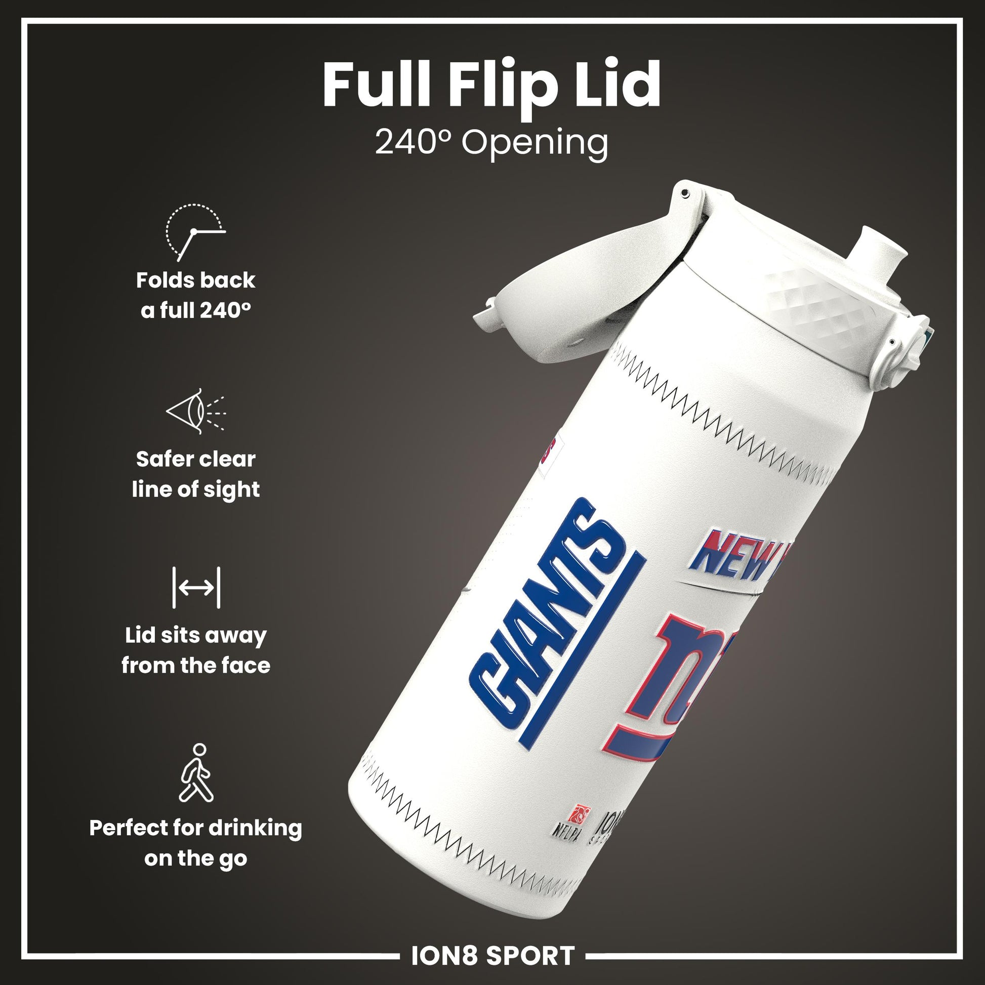 NFL x Ion8 Sports, Insulated Bottle, GameDay Series, Nabers Giants, 750ml (24oz)