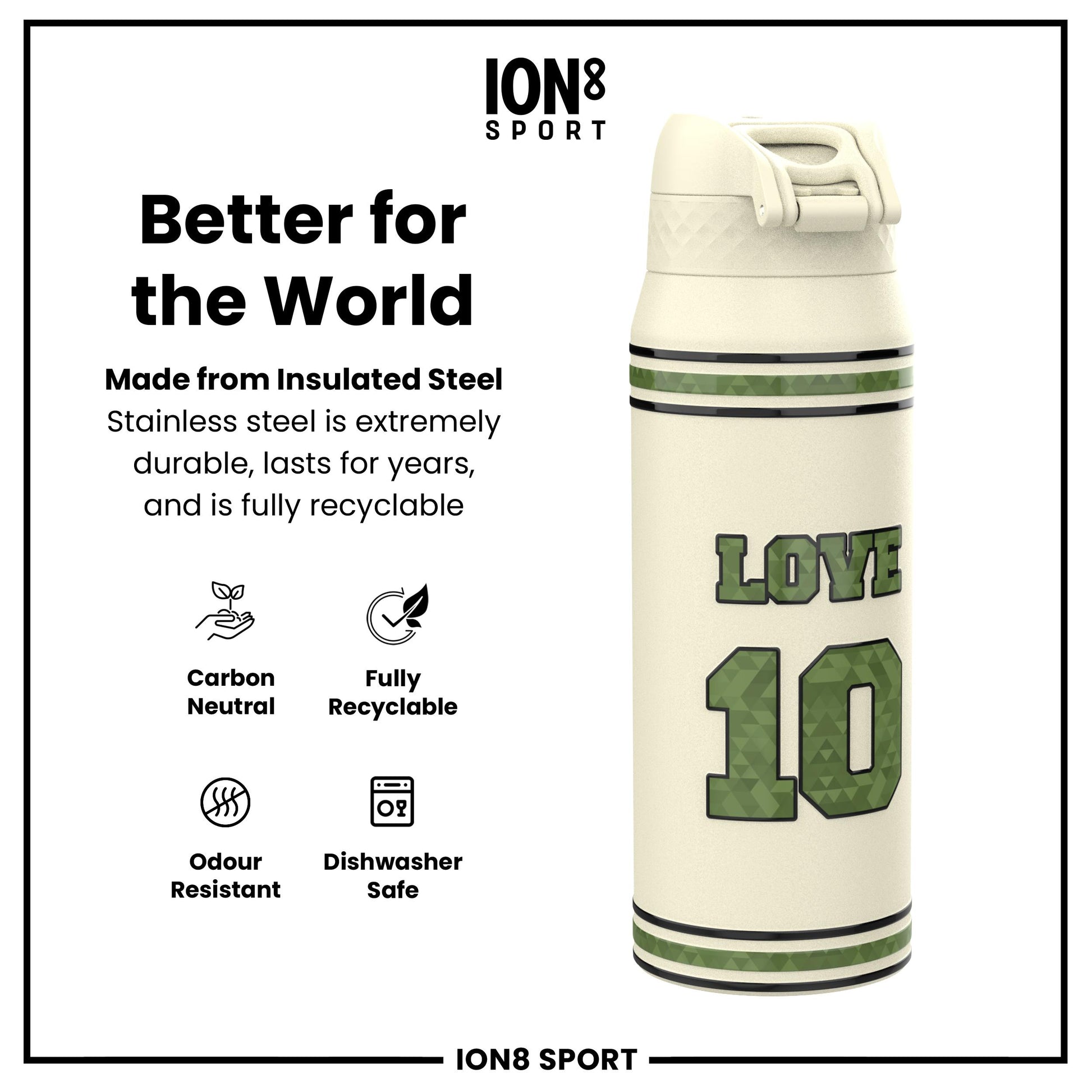NFL x Ion8 Sports, Insulated Bottle, Icon Series, Jordan Love, 750ml (24oz)