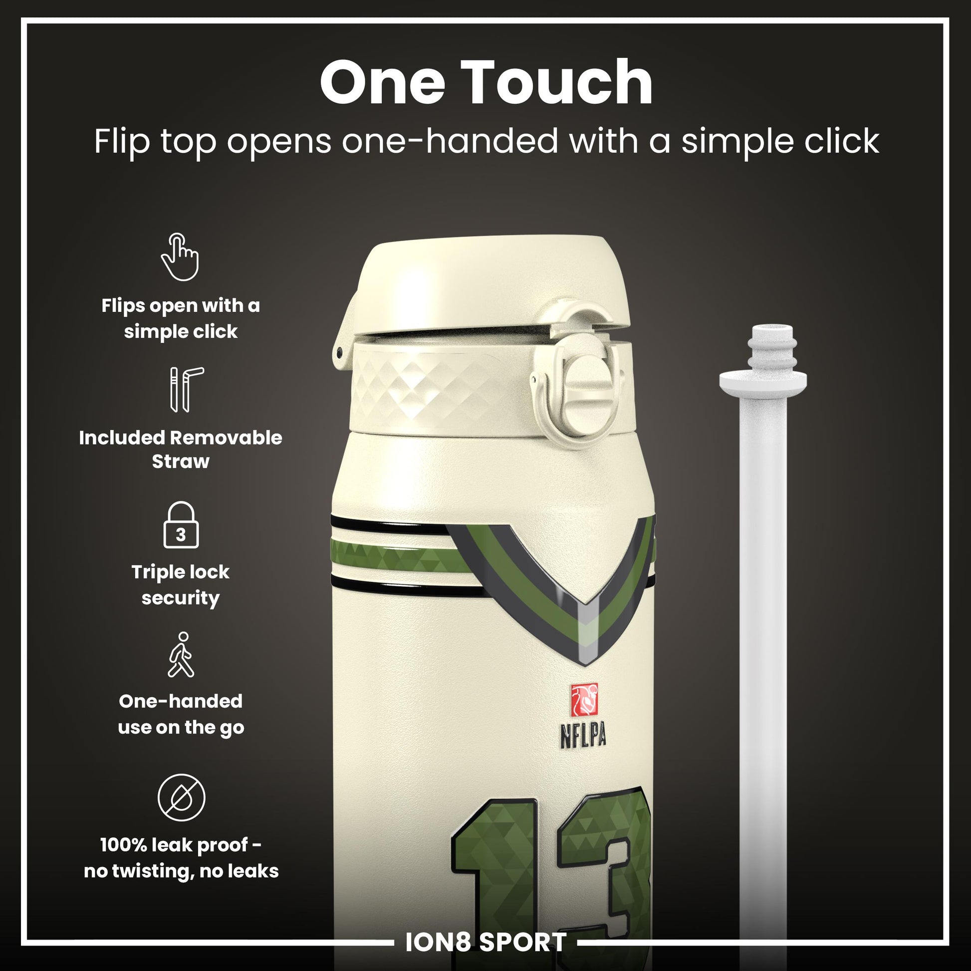 NFL x Ion8 Sports, Insulated Bottle, Icon Series, Mike Evans, 750ml (24oz)
