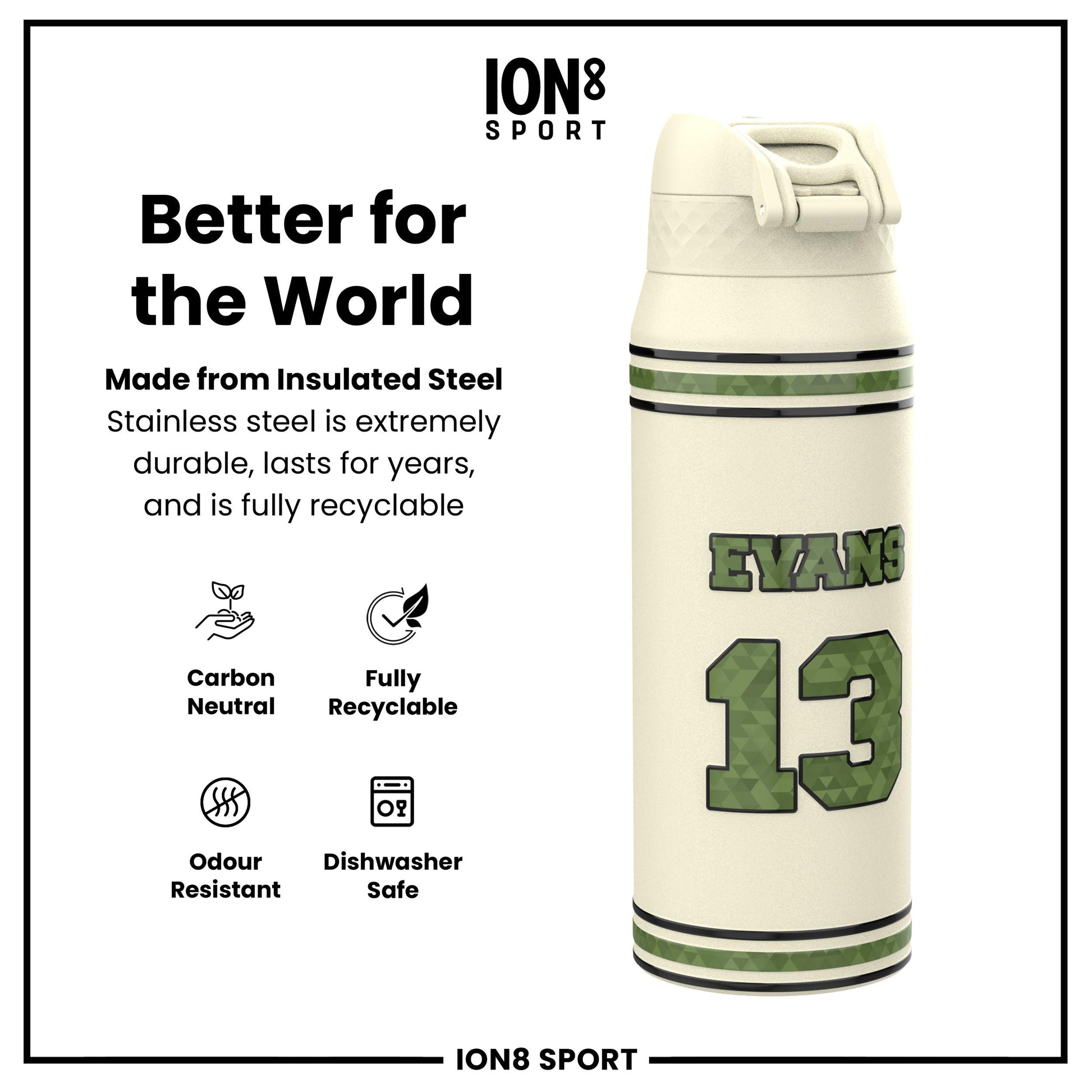 NFL x Ion8 Sports, Insulated Bottle, Icon Series, Mike Evans, 750ml (24oz)