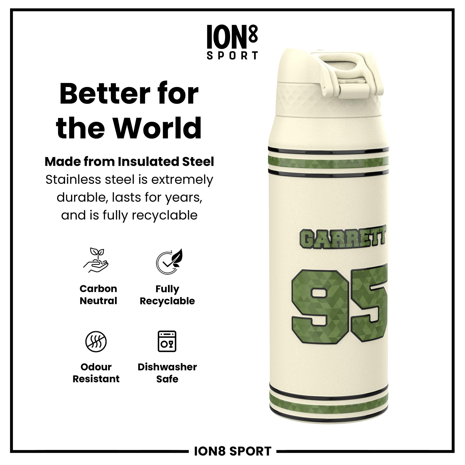 NFL x Ion8 Sports, Insulated Bottle, Icon Series, Myles Garrett, 750ml (24oz)