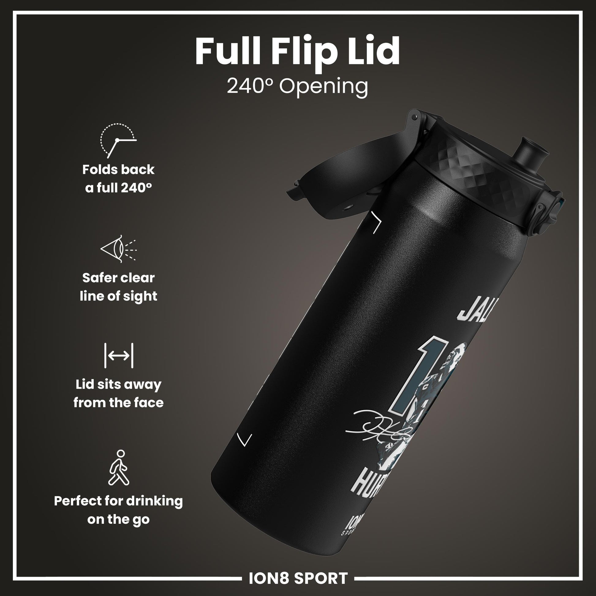 NFL x Ion8 Sports, Insulated Bottle, Locked In Series, Jalen Hurts, 750ml (24oz)