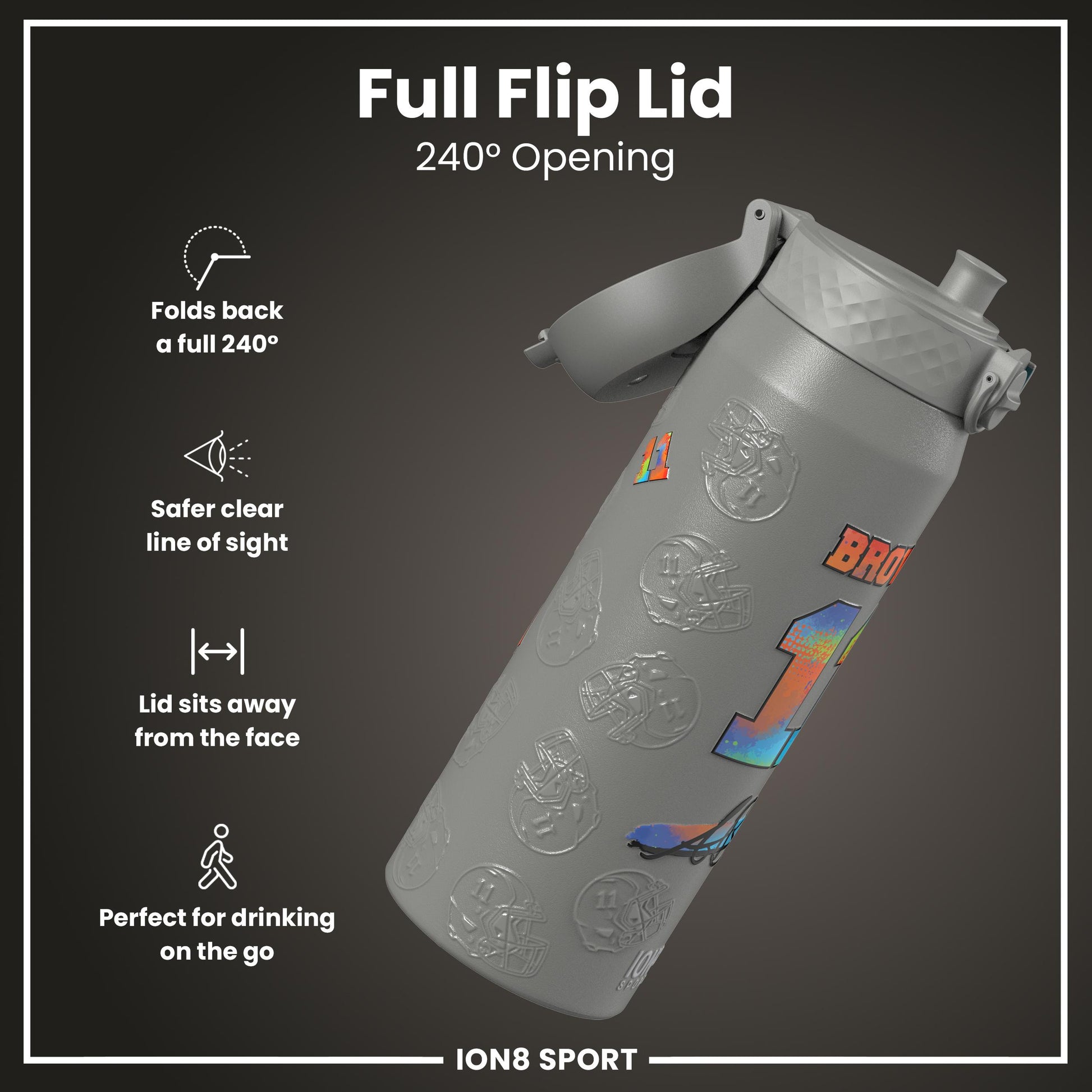 NFL x Ion8 Sports, Insulated Bottle, Signature Series, AJ Brown, 750ml (24oz)