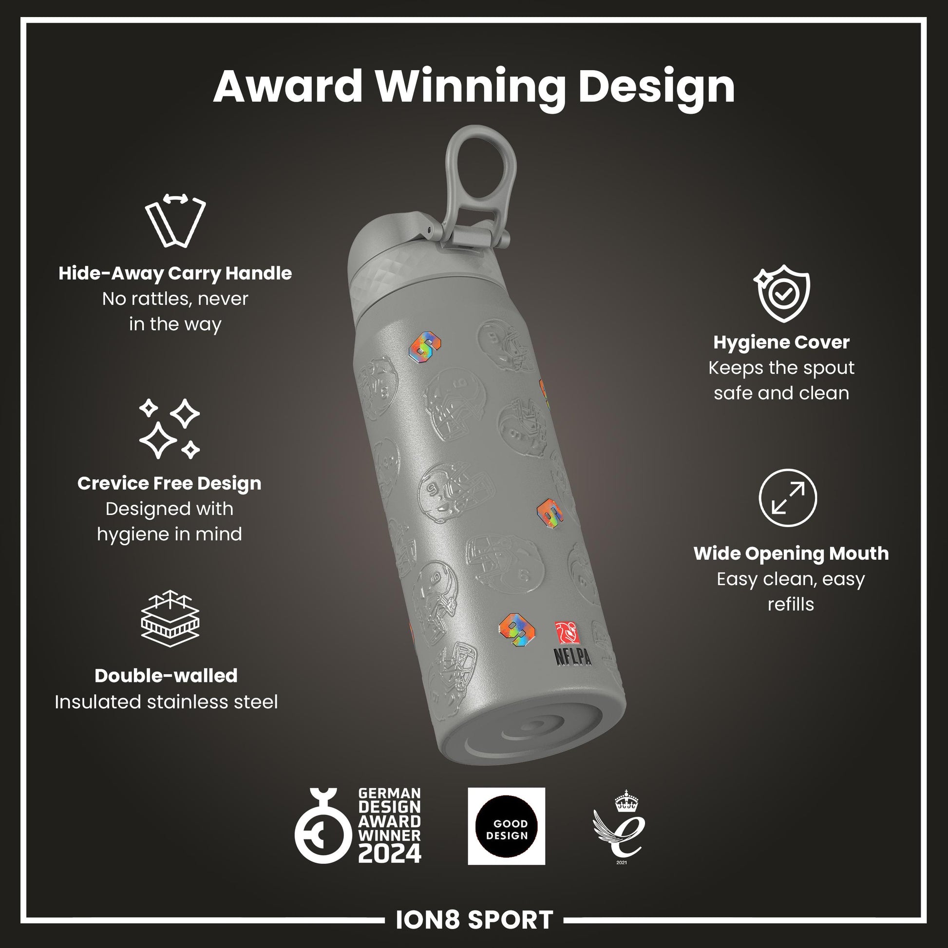 NFL x Ion8 Sports, Insulated Bottle, Signature Series, Joe Burrow, 750ml (24oz)
