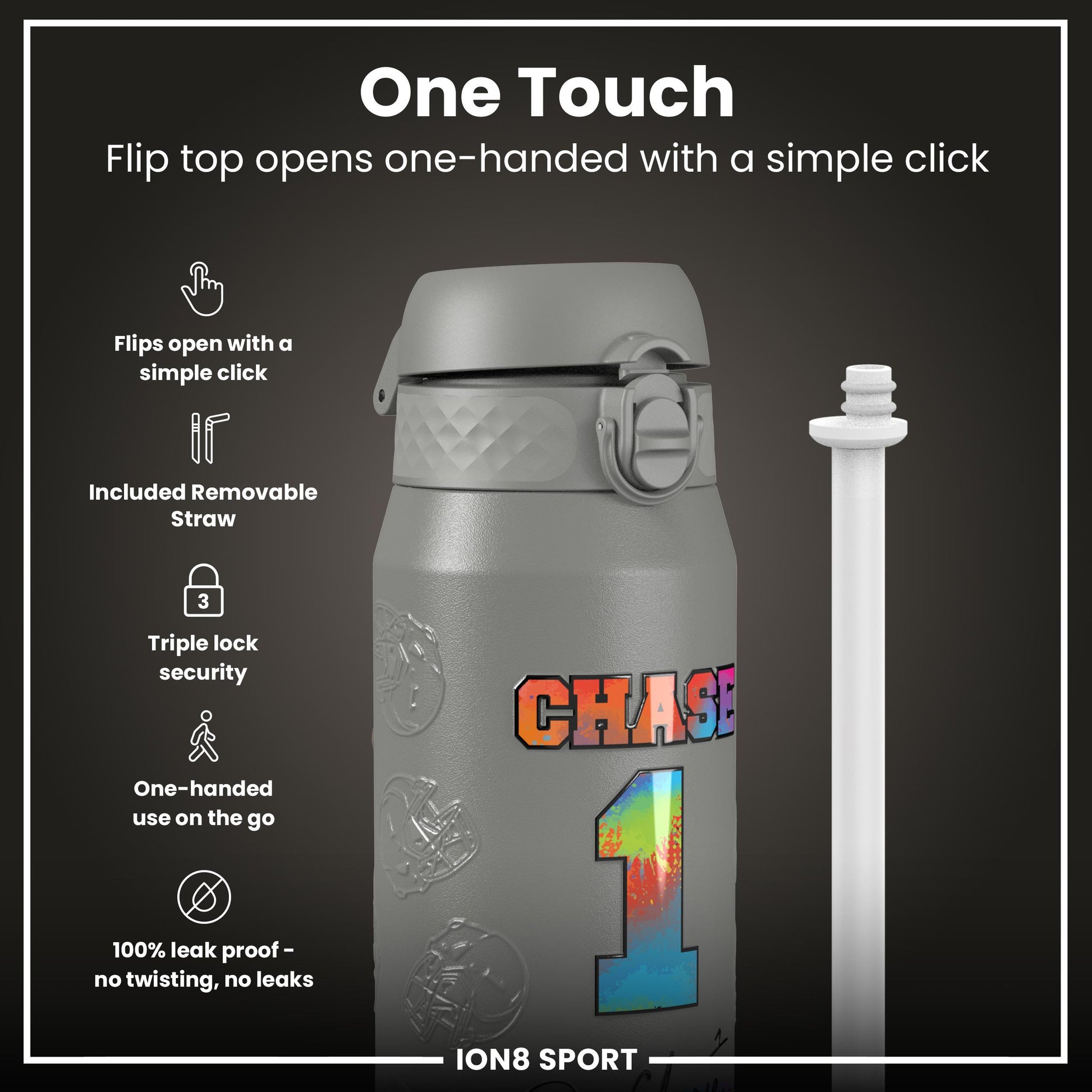 NFL x Ion8 Sports, Insulated Bottle, Signature Series, Ja'Marr Chase, 750ml (24oz)