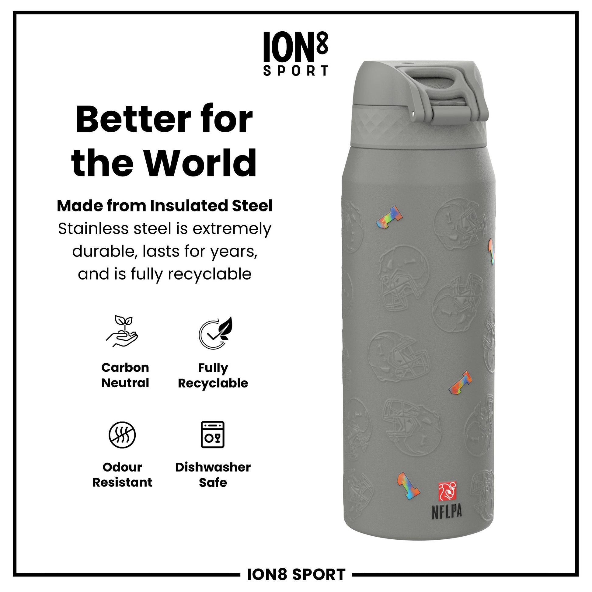 NFL x Ion8 Sports, Insulated Bottle, Signature Series, Ja'Marr Chase, 750ml (24oz)