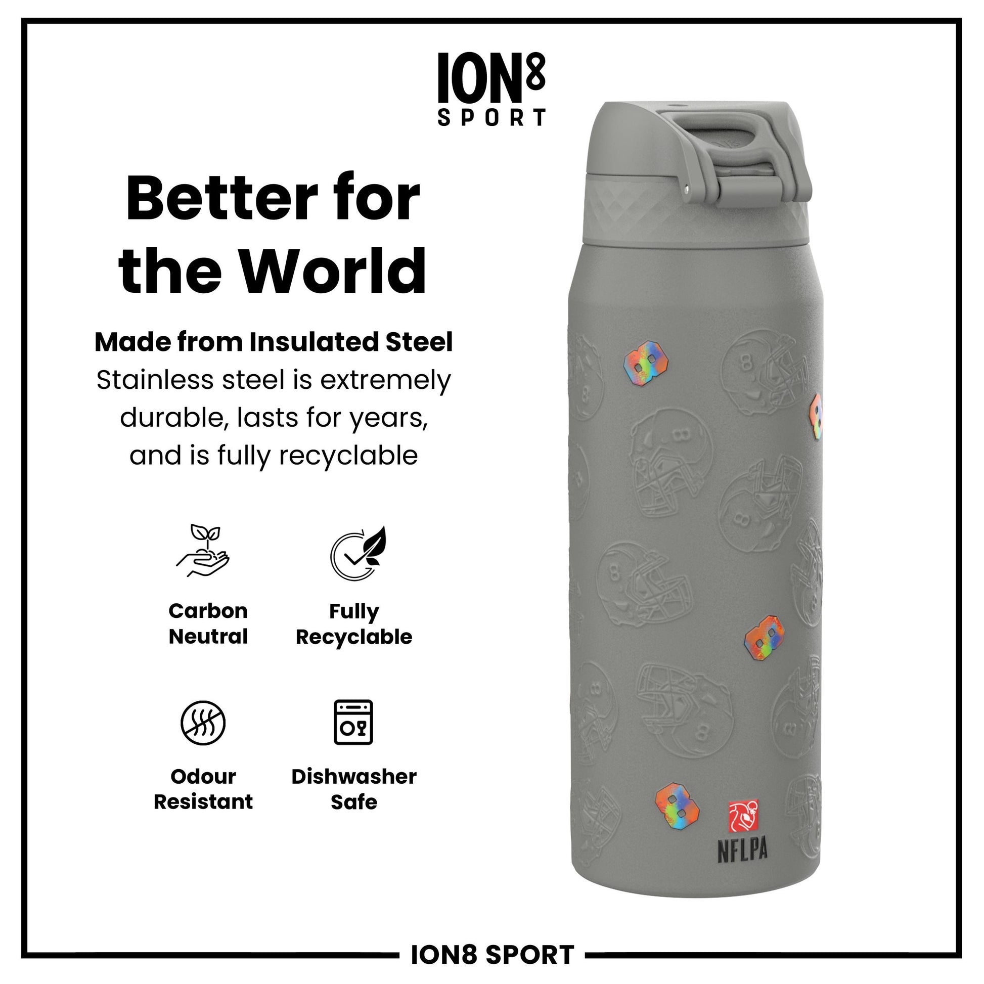 NFL x Ion8 Sports, Insulated Bottle, Signature Series, Lamar Jackson, 750ml (24oz)