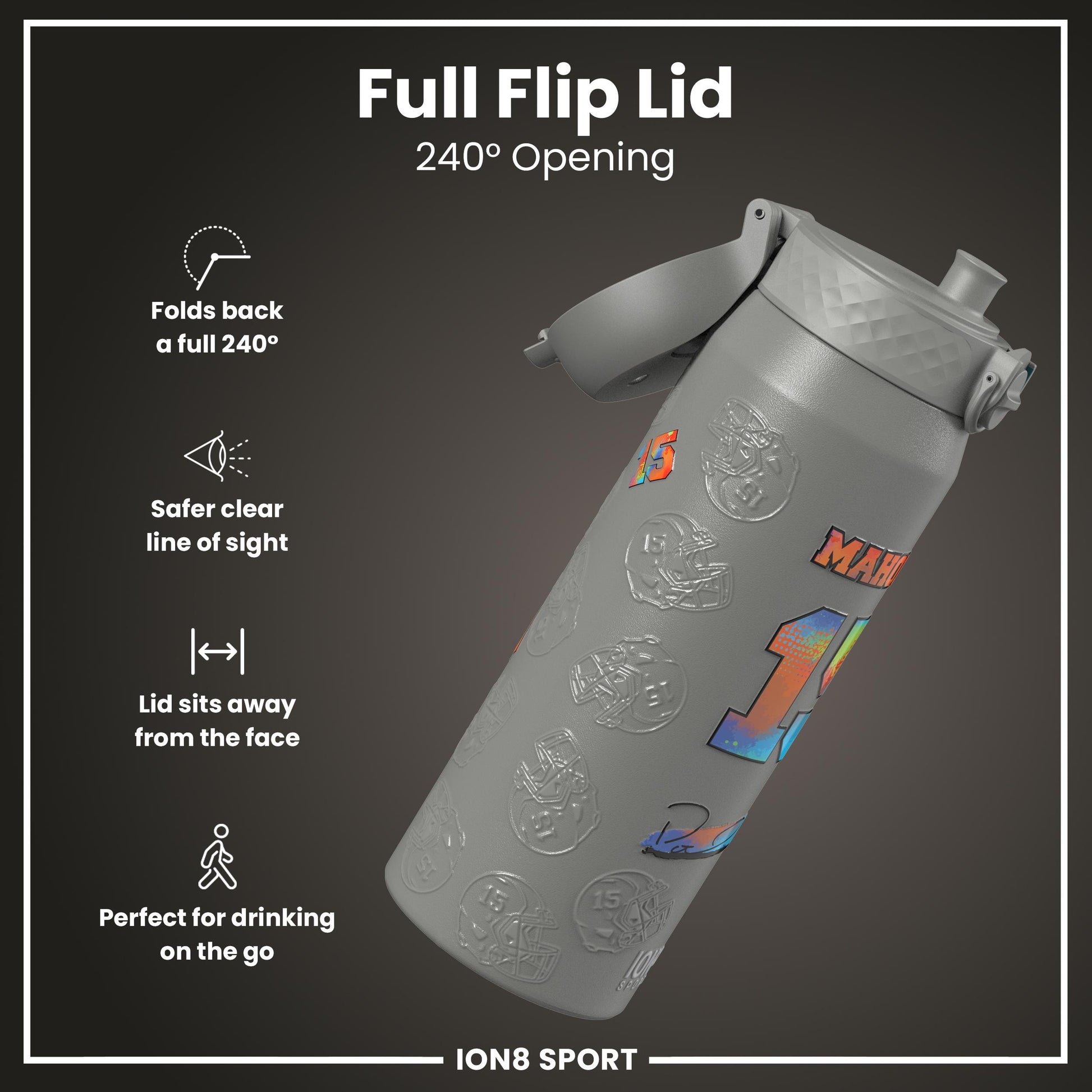 NFL x Ion8 Sports, Insulated Bottle, Signature Series, Patrick Mahomes, 750ml (24oz)