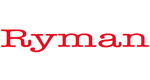 The word "Ryman" is displayed in a stylized, red, pixelated font against a black background.