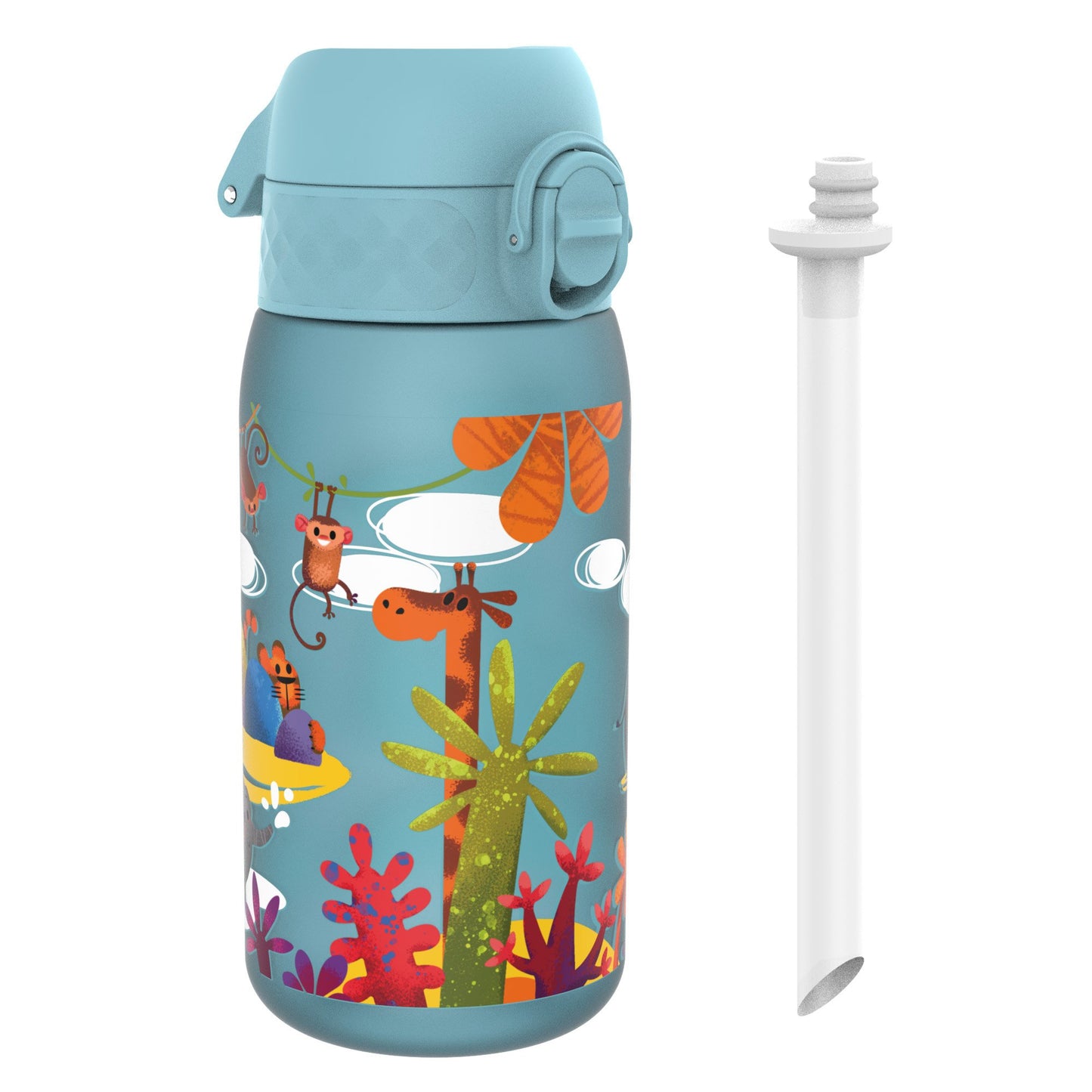 Kids Water Bottle With Straw, Recyclon, Safari, 350ml