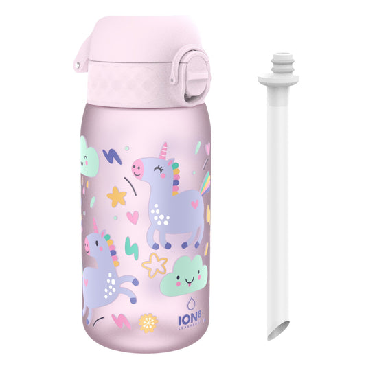 Kids Water Bottle With Straw, Recyclon, Unicorns, 350ml