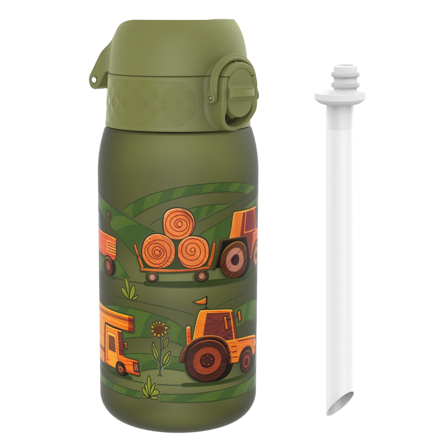 Kids Water Bottle With Straw, Recyclon, Farming Machines, 350ml