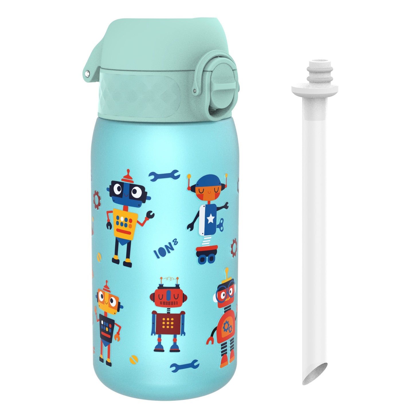 Kids Water Bottle With Straw, Recyclon, Robots, 350ml