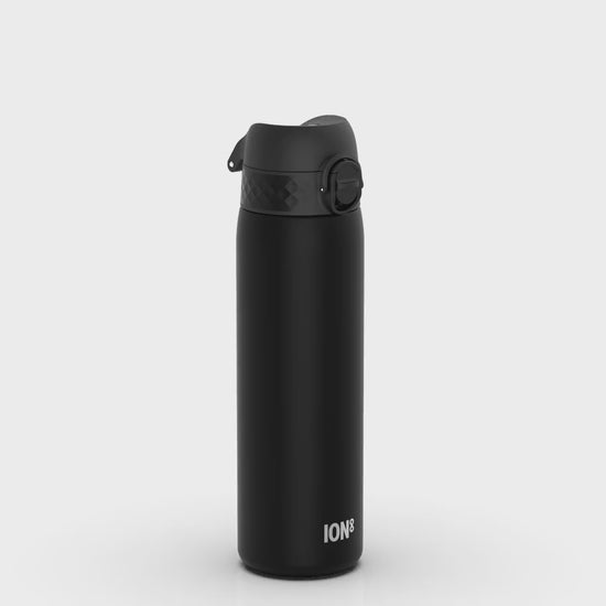 360 Video View of Ion8 Leak Proof Slim Water Bottle, BPA Free, Black, 600ml (20oz)