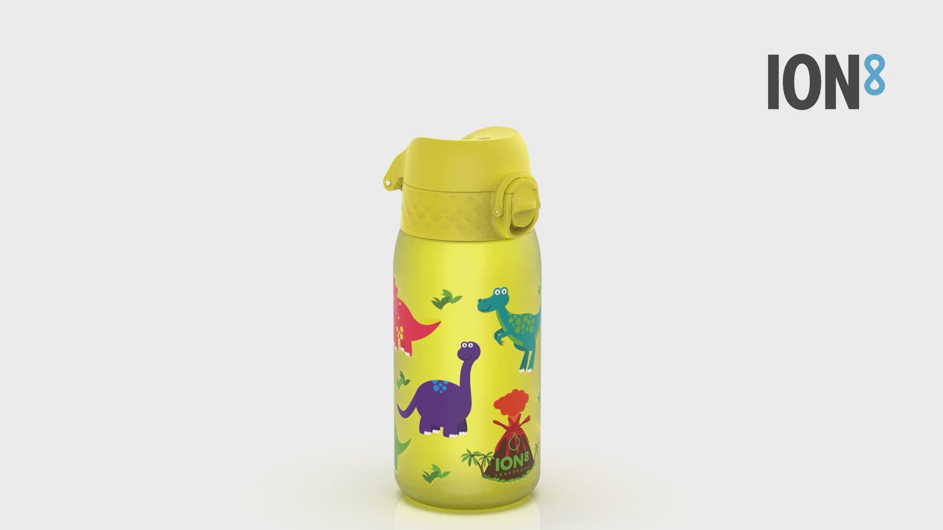 360 Video View of Ion8 Leak Proof Kids Water Bottle, BPA Free, Dinosaur, 400ml (13oz)