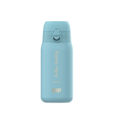 A light-blue ION8 water bottle stands upright against a white background. The bottle displays 