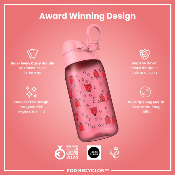 Leak Proof Kids' Water Bottle, Recyclon, Ladybugs, 350ml (12oz)