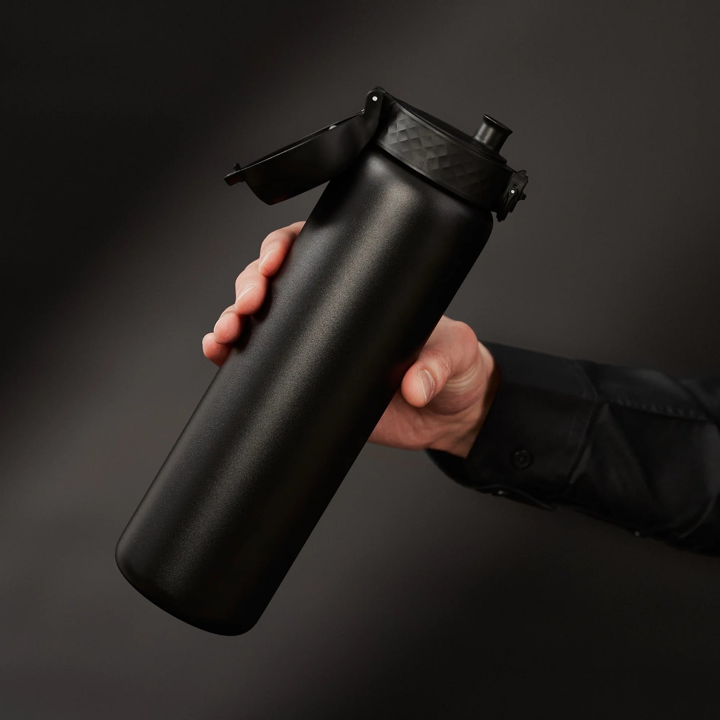 Leak Proof 1 Litre Thermal Water Bottle, Vacuum Insulated, Black, 1L