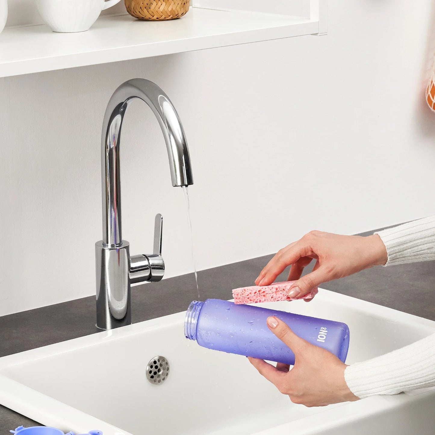 Leak Proof Slim Water Bottle, Recyclon™, Light Purple, 500ml (18oz)