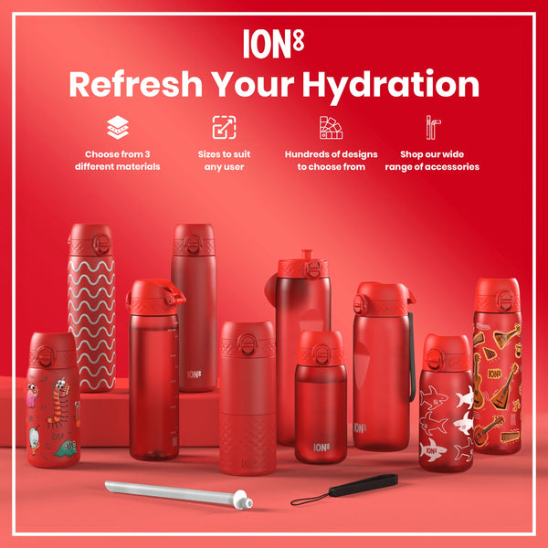 Leak Proof Thermal Steel Water Bottle, Insulated, Red, 320ml (11oz)