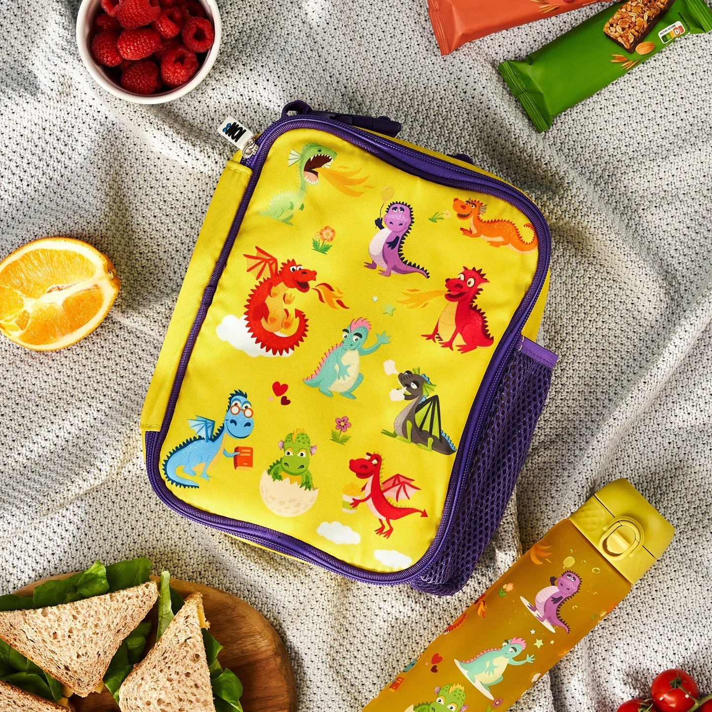 Lunchtasche für Kinder, isoliert, Drachen, mittelgroß