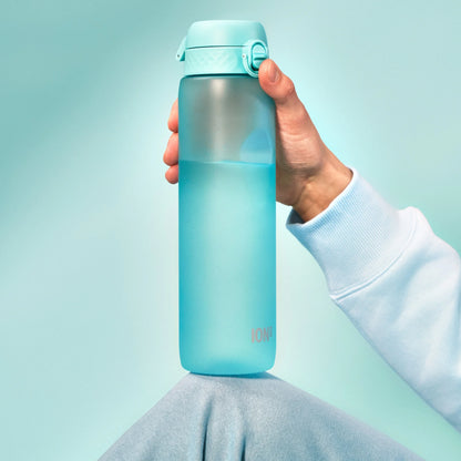 1 litre Water Bottle with Times to Drink, Recyclon™, Motivational Sonic Blue, 1L