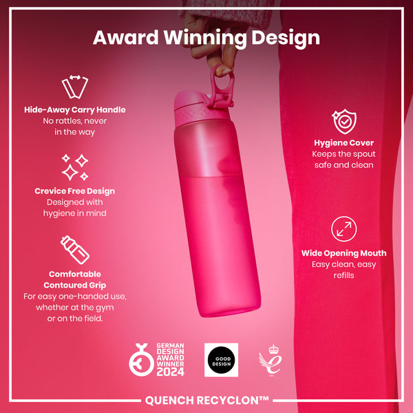Leak Proof 1 litre Water Bottle, Recyclon, Pink, 1L