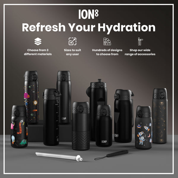 Leak Proof 1 litre Water Bottle, Recyclon, Black, 1L