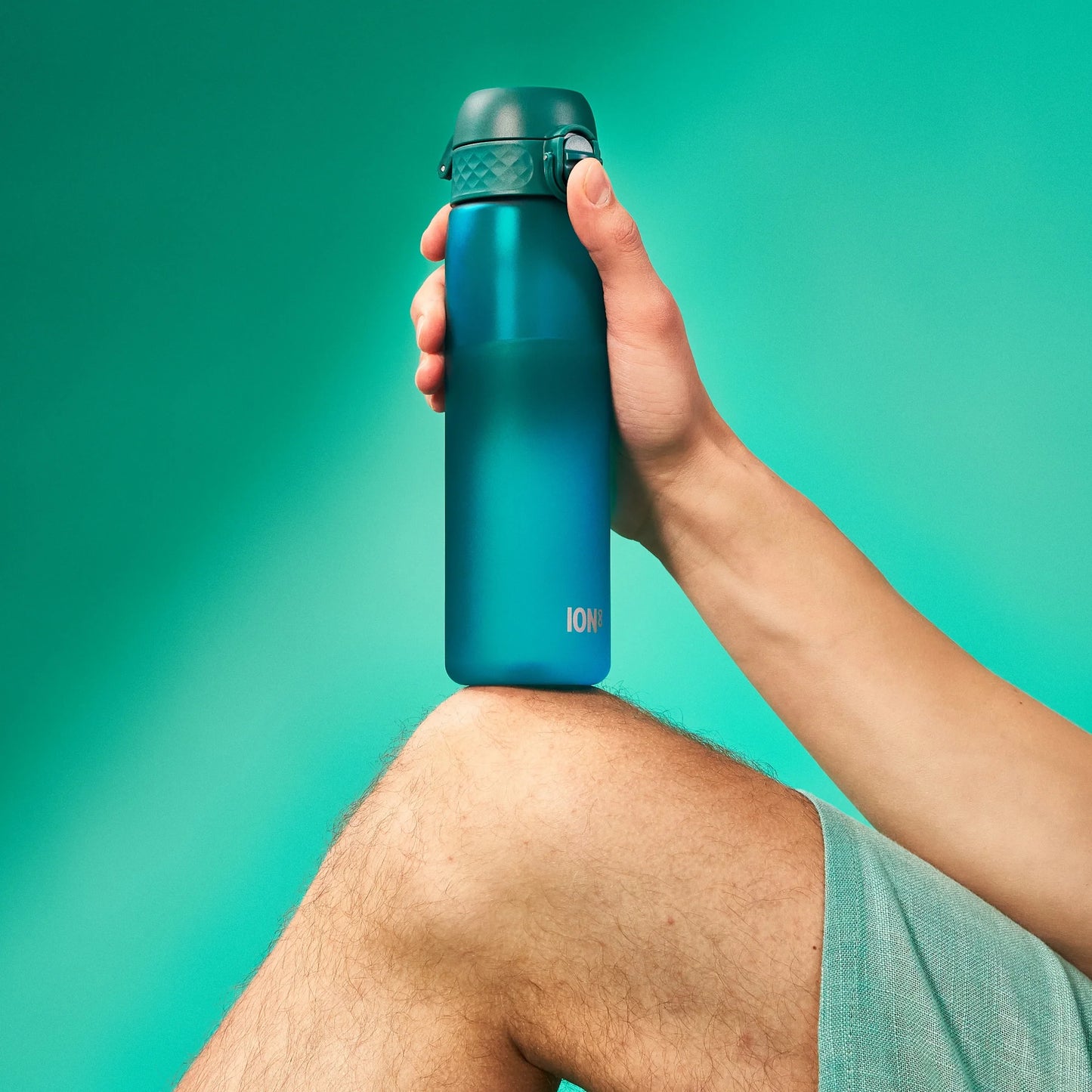 Leak Proof Slim Water Bottle, Recyclon™, Aqua, 500ml (18oz)
