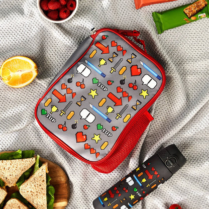 Lunchtasche für Kinder, isoliert, Gamer, mittelgroß
