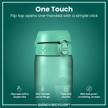 Leak Proof 1 Litre Water Bottle with Times to Drink, Recyclon, Teal & Blue, 1L