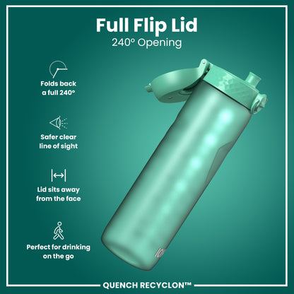 Leak Proof 1 Litre Water Bottle with Times to Drink, Recyclon, Teal & Blue, 1L