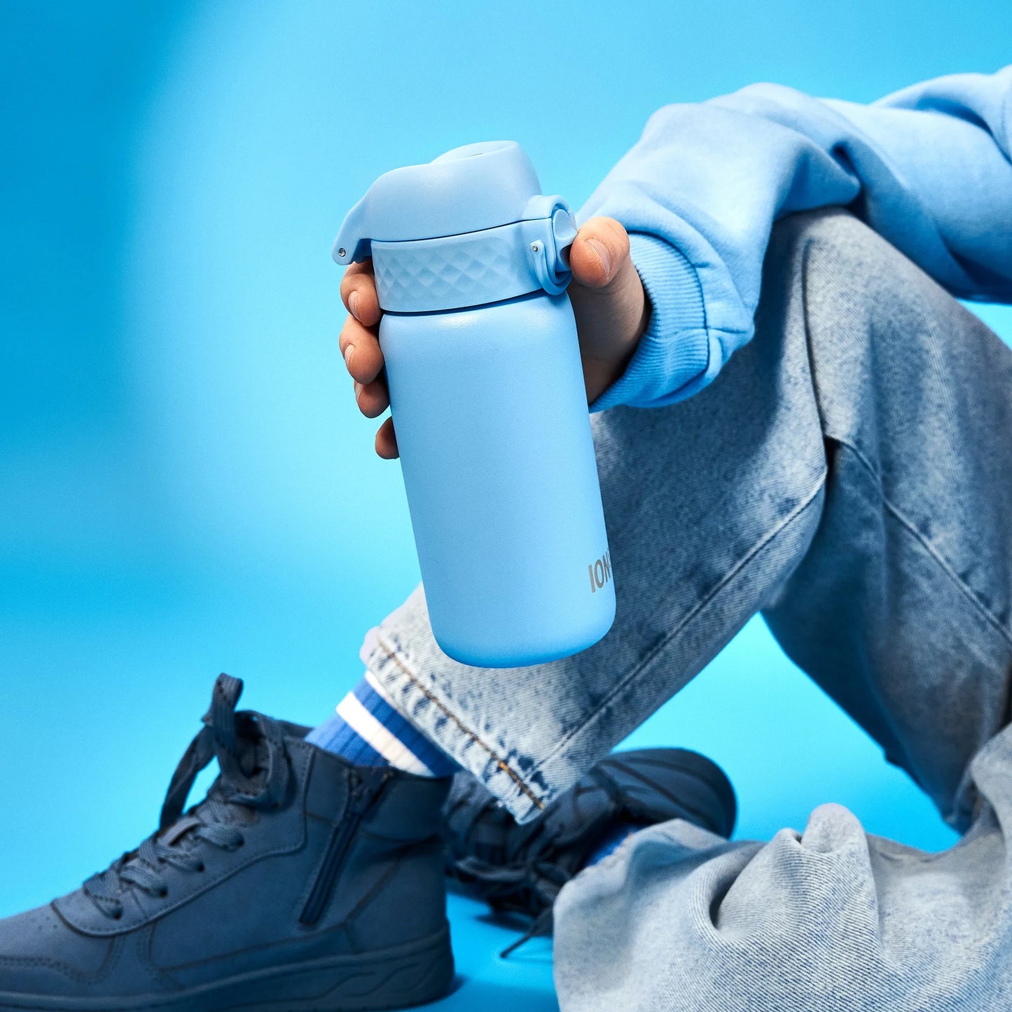 Leak Proof Kids Water Bottle, Stainless Steel, Alaskan Blue, 400ml (13oz)