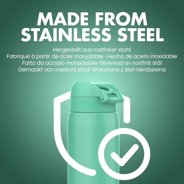 Leak Proof 1 Litre Water Bottle, Stainless Steel, Teal, 1L