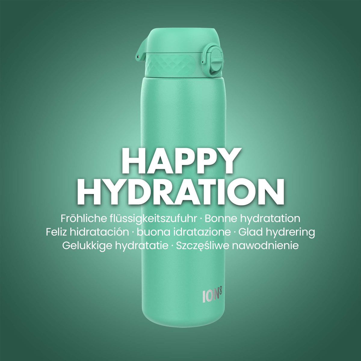 Leak Proof 1 Litre Water Bottle, Stainless Steel, Teal, 1L