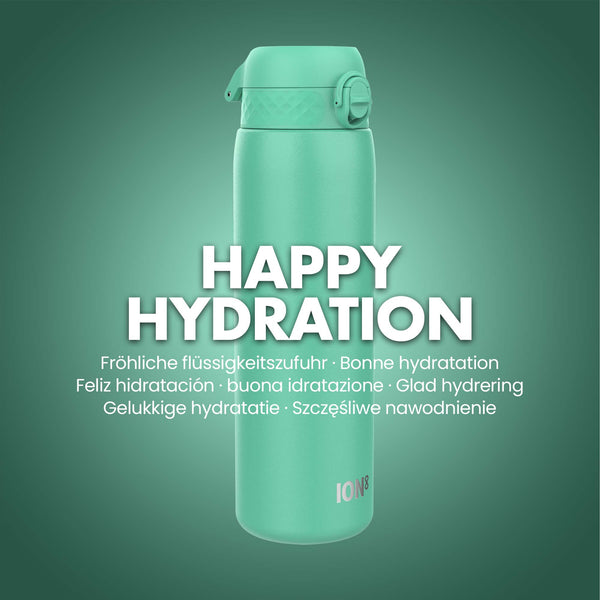 Leak Proof 1 Litre Water Bottle, Stainless Steel, Teal, 1L
