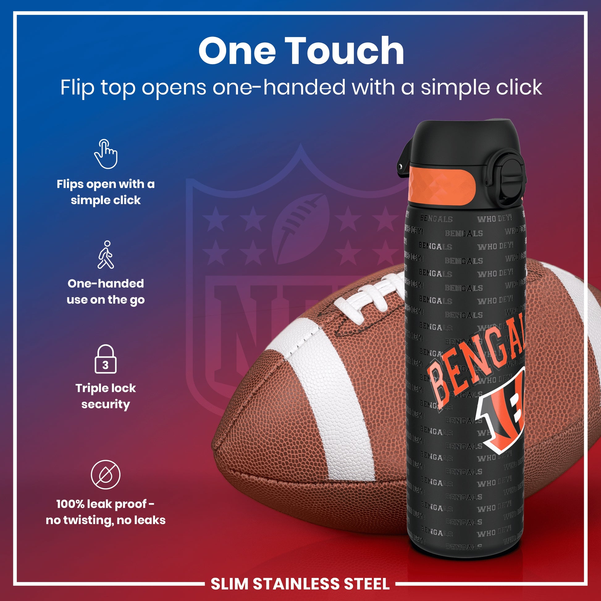 Cincinnati Bengals 24 OZ. FOOTBALL SHAPED BEVERAGE MUG Cincinnati Bengals 24 OZ. FOOTBALL SHAPED BEVERAGE MUG