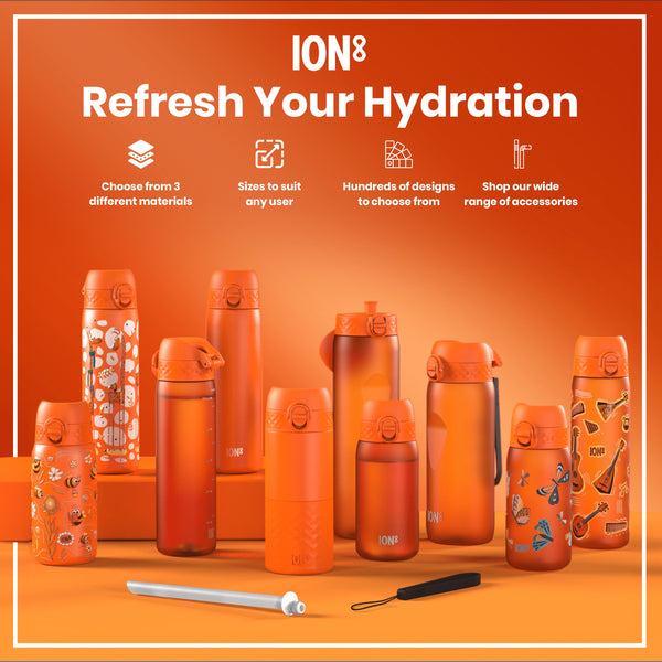 Leak Proof Slim Water Bottle, Recyclon, Music, 500ml (18oz)