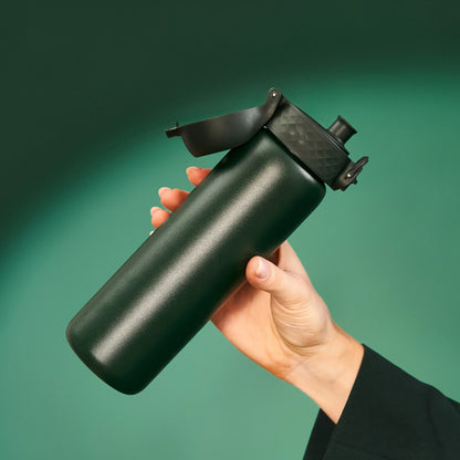 ION8 Leak Proof Slim Thermal Water Bottle, Insulated Steel, Dark Green, 500ml (17oz)