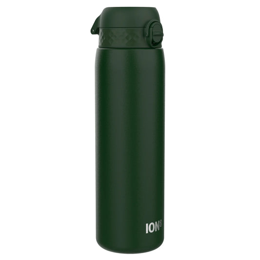 Leak Proof 1 Litre Thermal Water Bottle, Insulated Steel, Dark Green, 1L