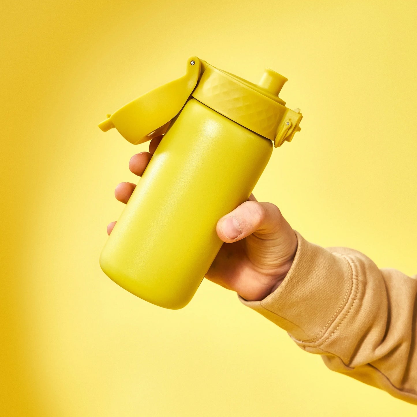 Leak Proof Kids Water Bottle, Stainless Steel, Yellow, 400ml (13oz)