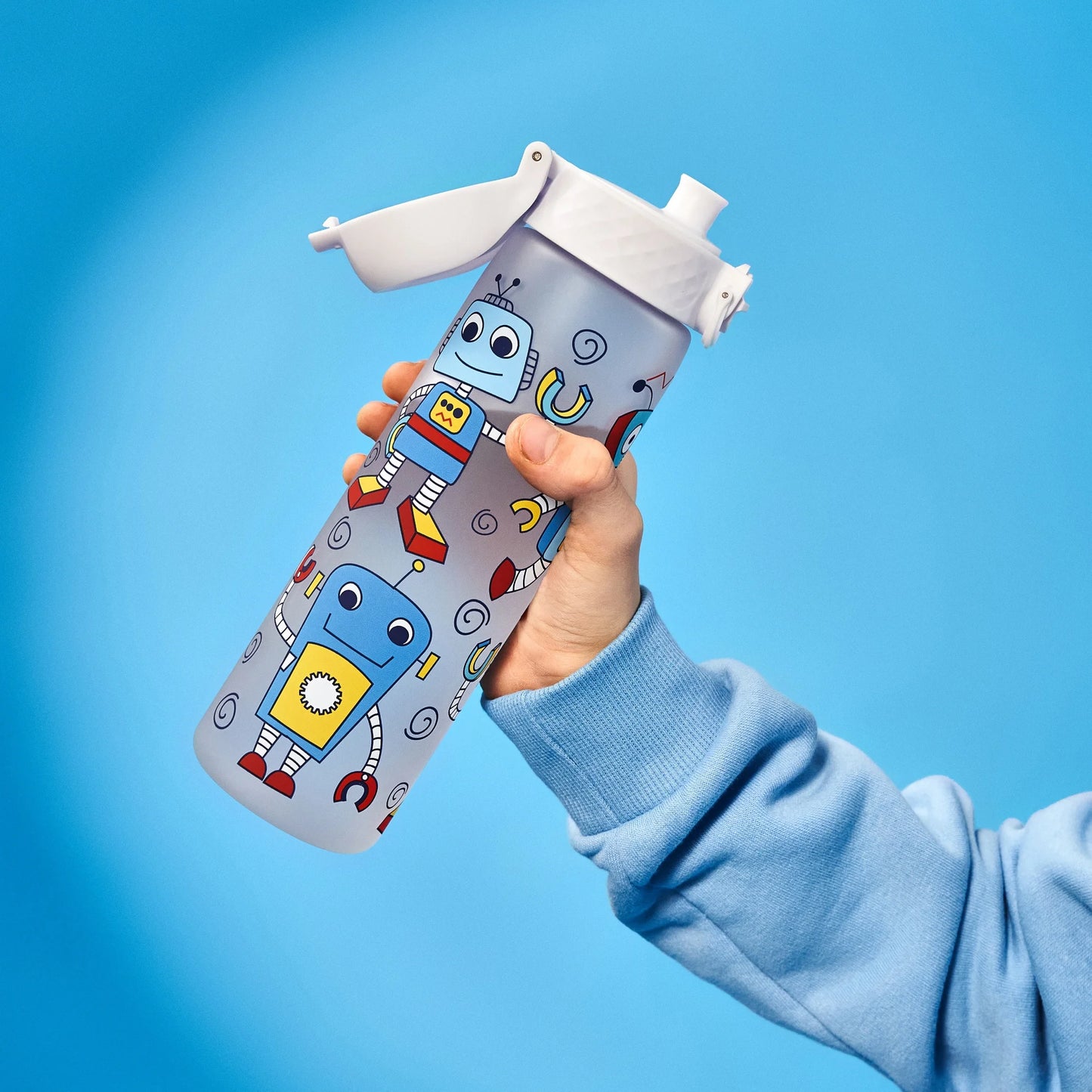 Leak Proof Slim Water Bottle, Recyclon™, Robots, 500ml (18oz)
