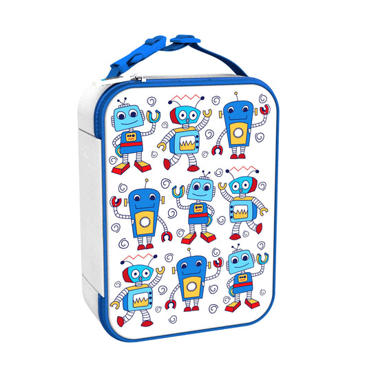 Kids Lunch Bag, Insulated, Robots, Medium