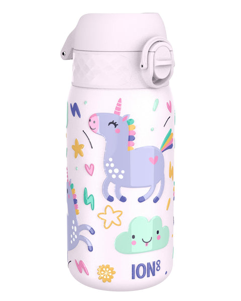 Leak Proof Kids Water Bottle, Stainless Steel, Unicorns, 400ml (13oz)